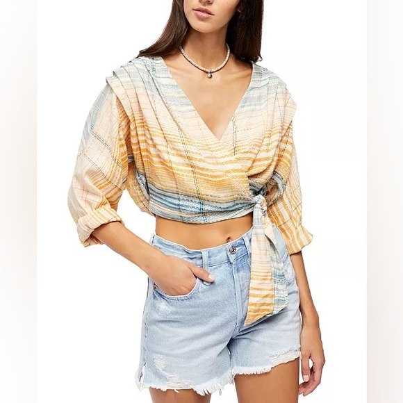 NWT Free People Maldives Surplice Wrap Top - Medium - Picture 1 of 15